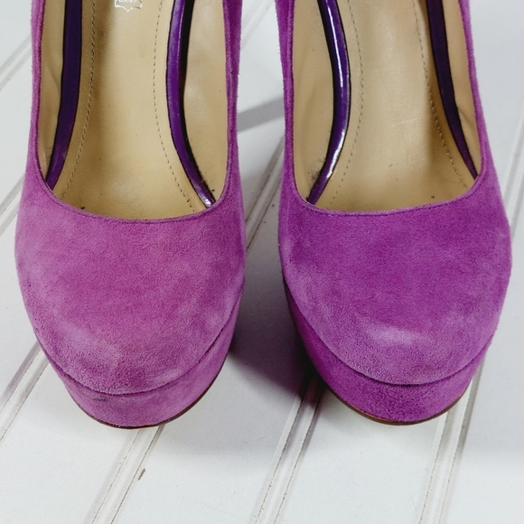 ALDO  Suede Leather Pink Platform Heel Pumps H110 - Picture 10 of 13